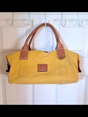 Vintage Dooney & Bourke Yellow Duffel  Canvas Bag